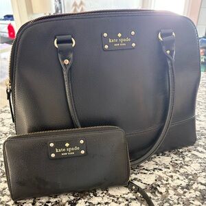 Kate Spade Black Satchel and Wallet Set